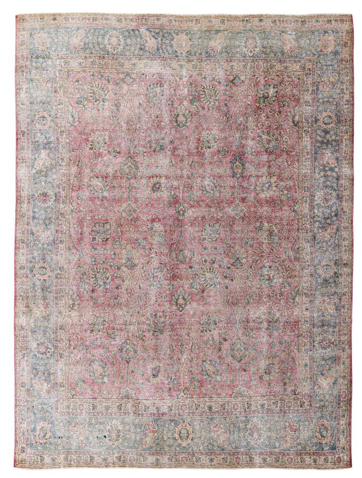 9' 9 x 13' 1 Hand Knotted Ultra Vintage Persian Wool Rug