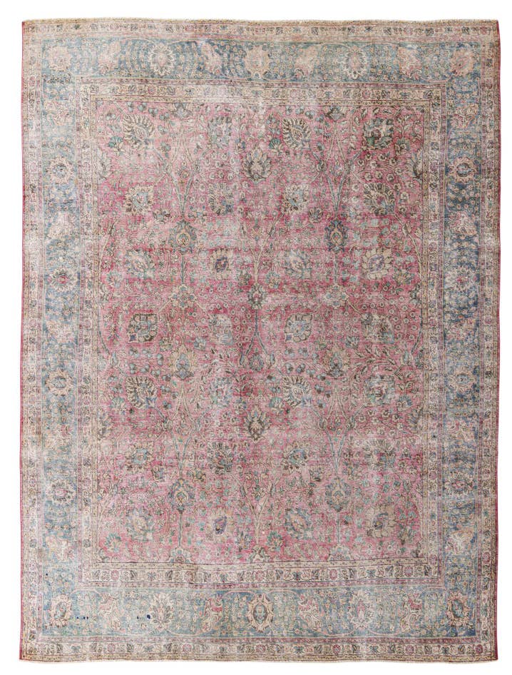 Detail image of 9' 9 x 13' 1 Hand Knotted Ultra Vintage Persian Wool Rug