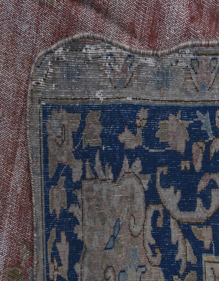 Detail image of 6' 4 x 9' 5  Hand Knotted Ultra Vintage Persian Wool Rug