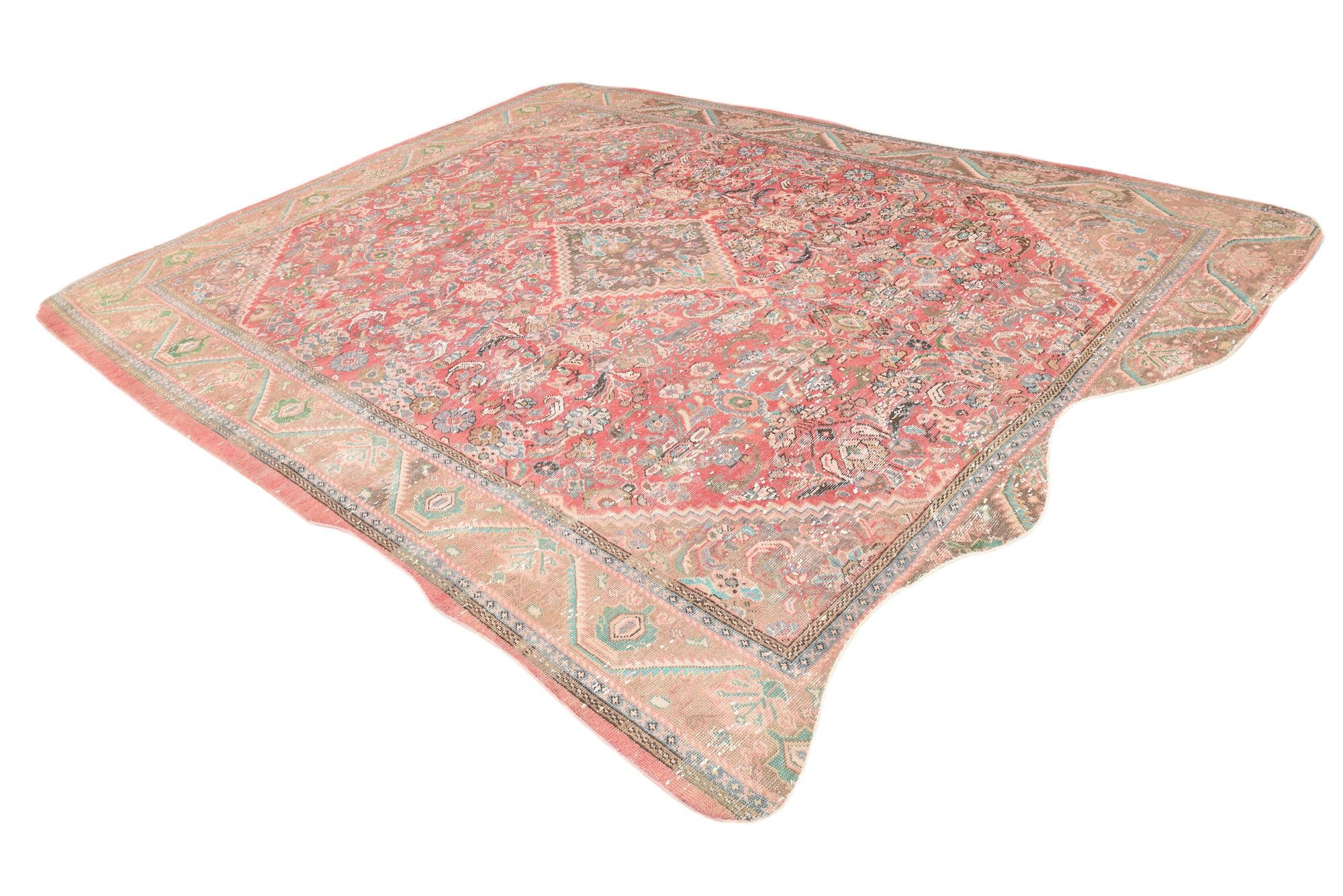 9' 10 x 12' 8 Hand Knotted Ultra Vintage Persian Wool Rug