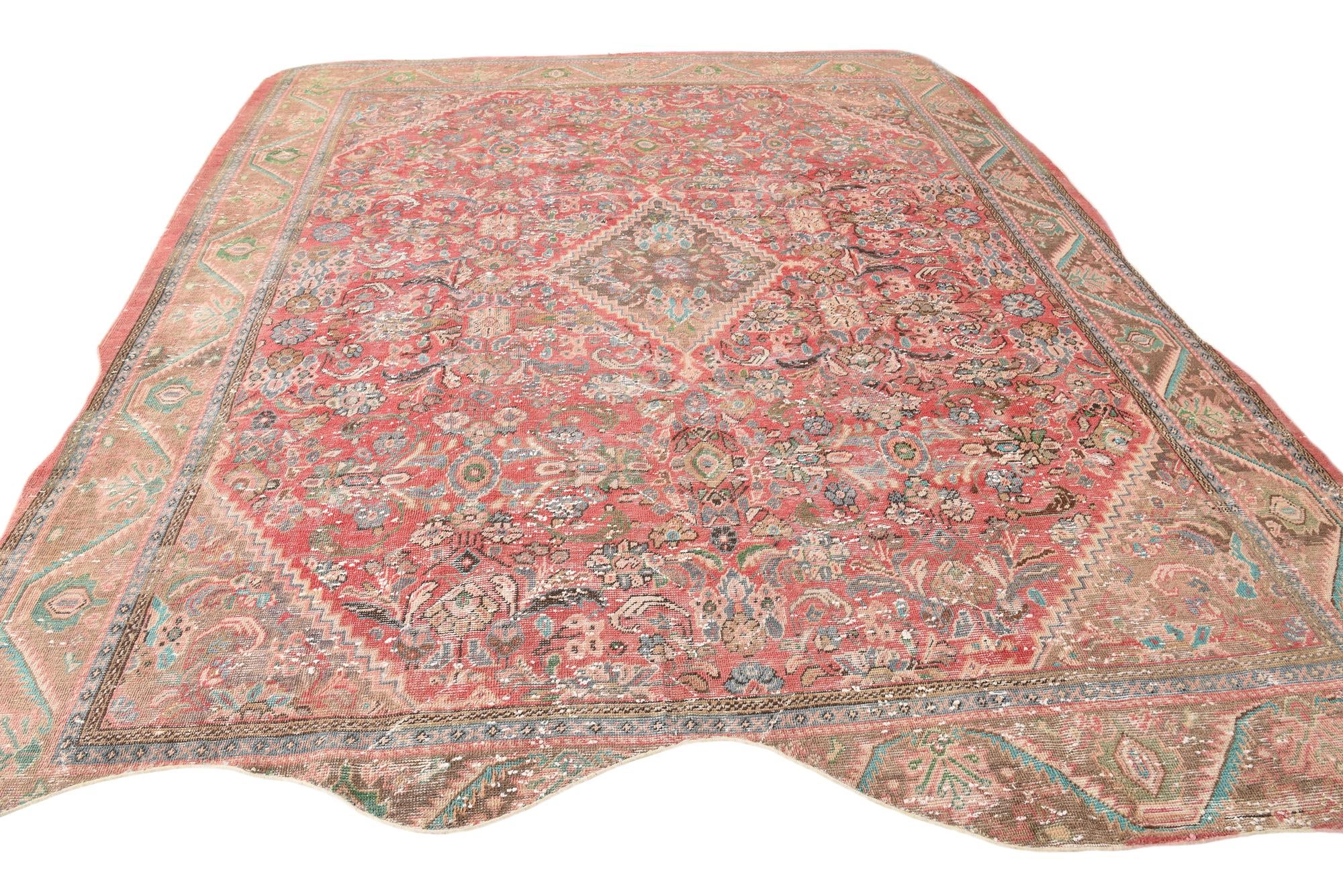9' 10 x 12' 8 Hand Knotted Ultra Vintage Persian Wool Rug