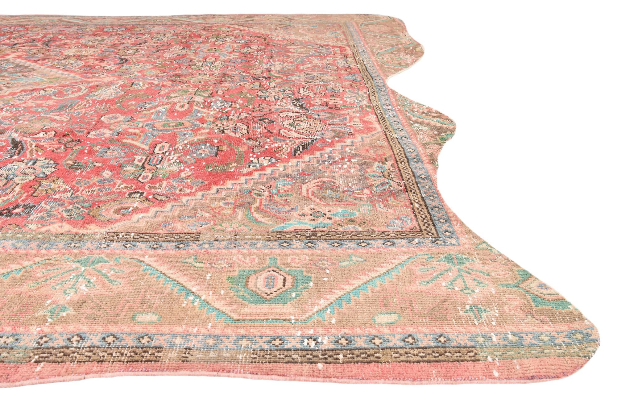 9' 10 x 12' 8 Hand Knotted Ultra Vintage Persian Wool Rug