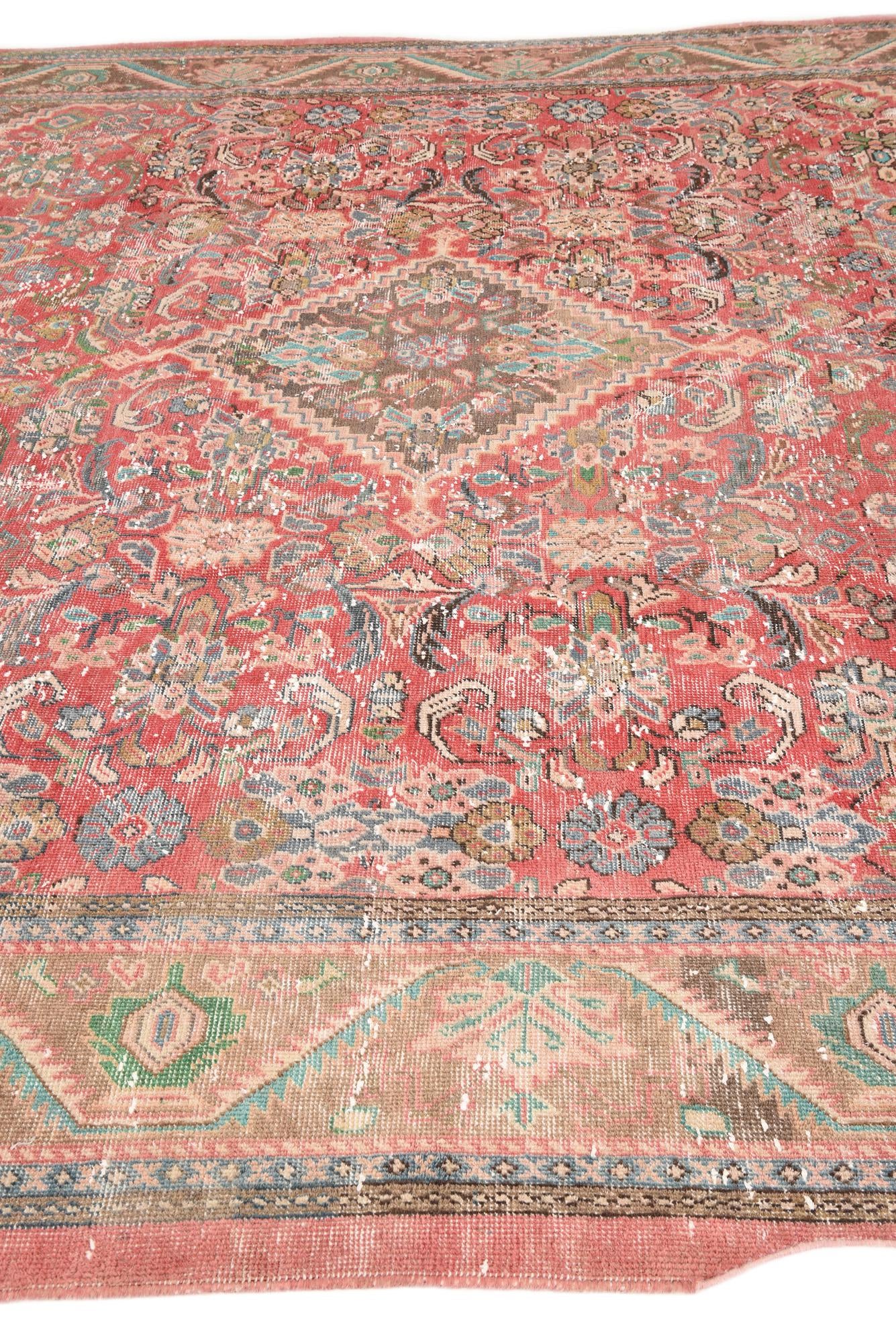 9' 10 x 12' 8 Hand Knotted Ultra Vintage Persian Wool Rug