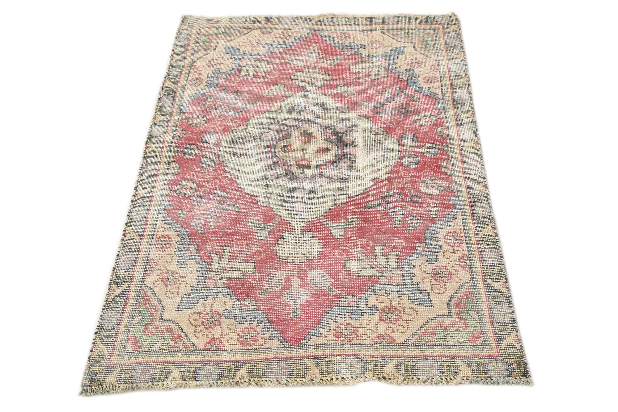 3' x 4' 5 Hand Knotted Ultra Vintage Persian Wool Rug