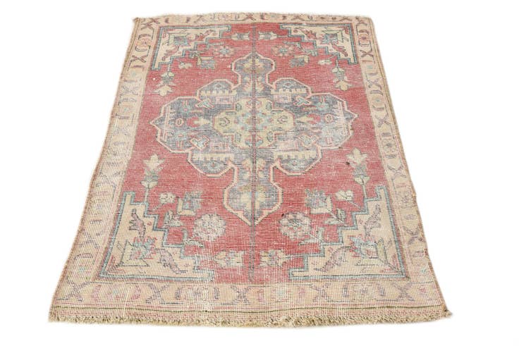 Detail image of 2' 10 x 4' 3 Hand Knotted Ultra Vintage Persian Wool Rug