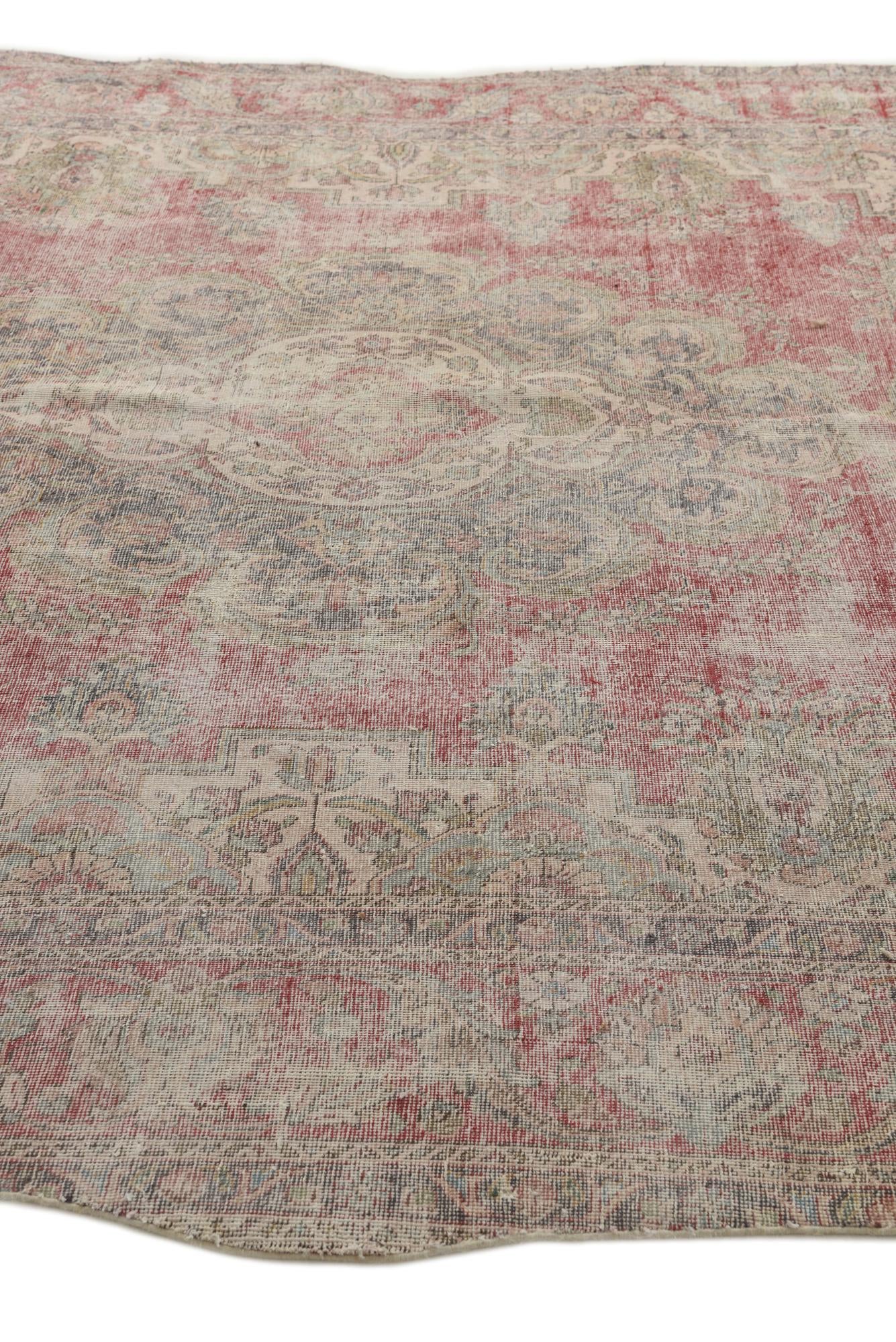 9' x 11' 9 Hand Knotted Ultra Vintage Persian Wool Rug