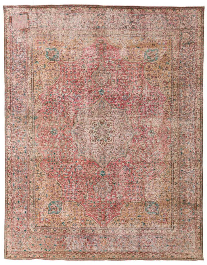 9' 10 x 12' 8 Hand Knotted Ultra Vintage Persian Wool Rug