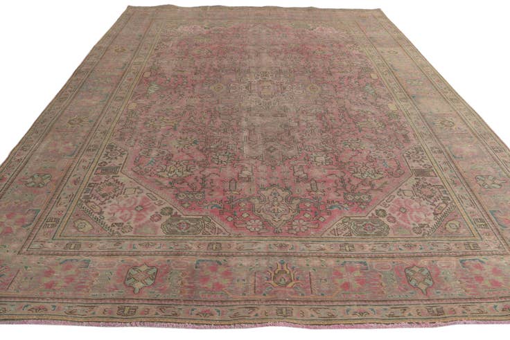 Detail image of 9' 5 x 12' 4 Hand Knotted Ultra Vintage Persian Wool Rug