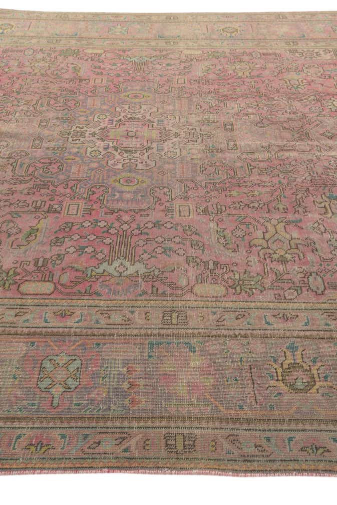 9' 5 x 12' 4 Hand Knotted Ultra Vintage Persian Wool Rug