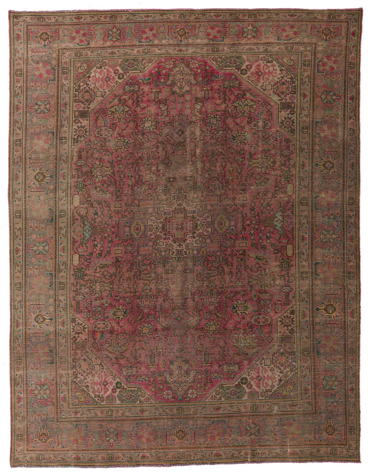 Primary image 9' 5 x 12' 4  Hand Knotted Ultra Vintage Persian Wool Rug