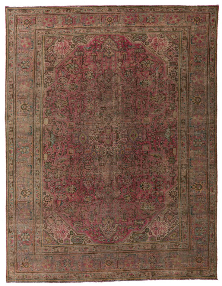 Detail image of 9' 5 x 12' 4 Hand Knotted Ultra Vintage Persian Wool Rug