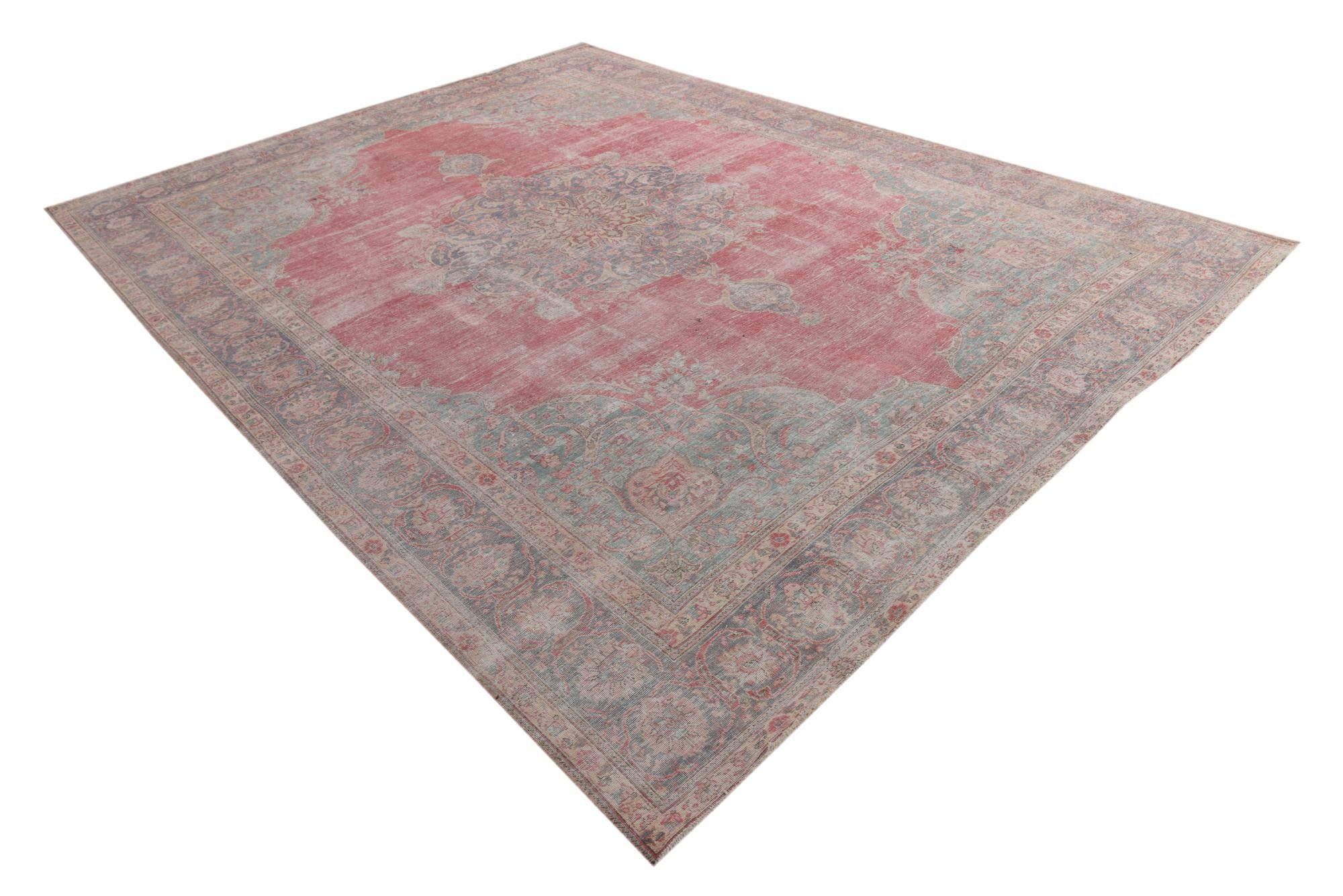 290cm x 395cm anudado a mano Ultra Vintage Alfombra Persa Lana