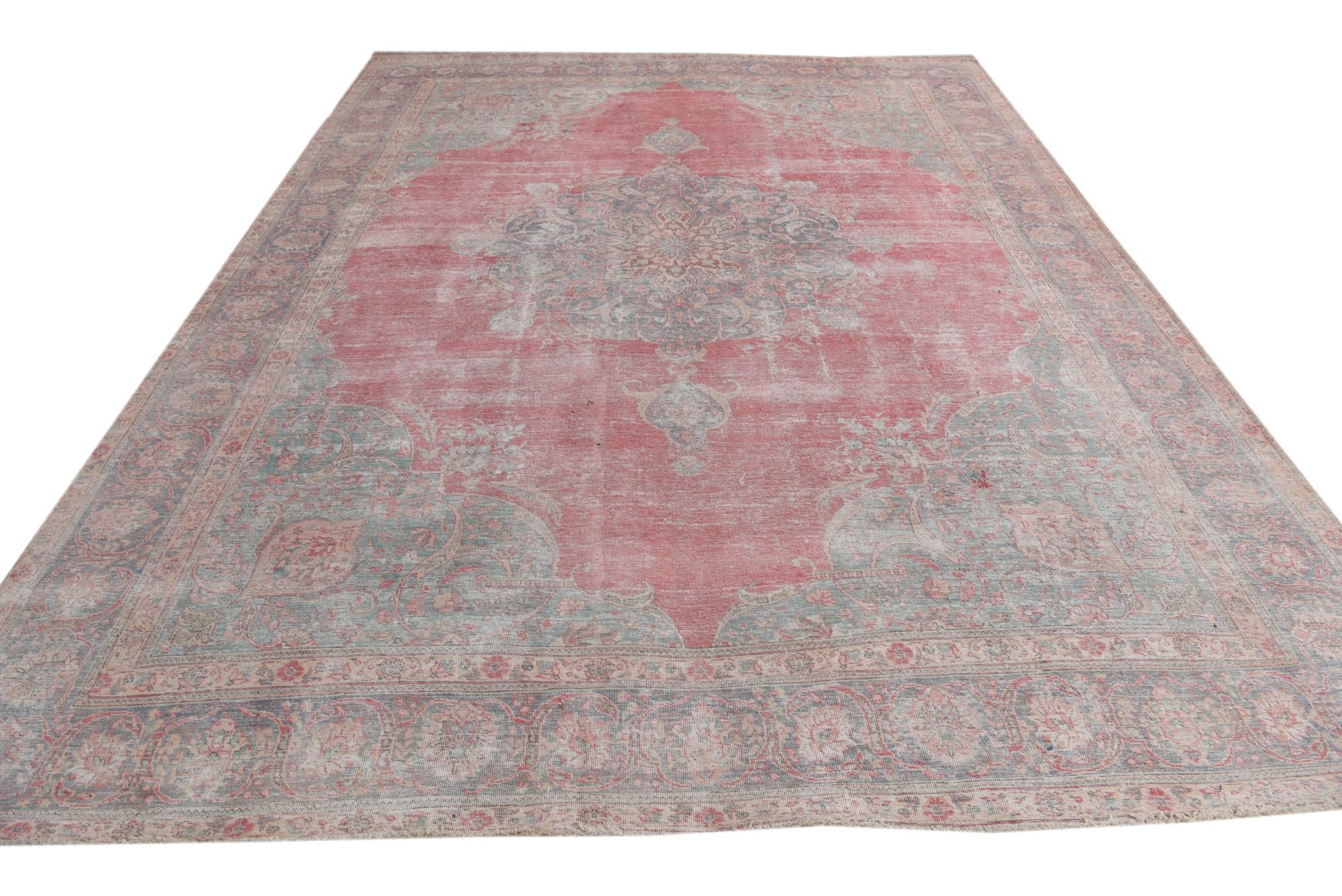 290cm x 395cm anudado a mano Ultra Vintage Alfombra Persa Lana