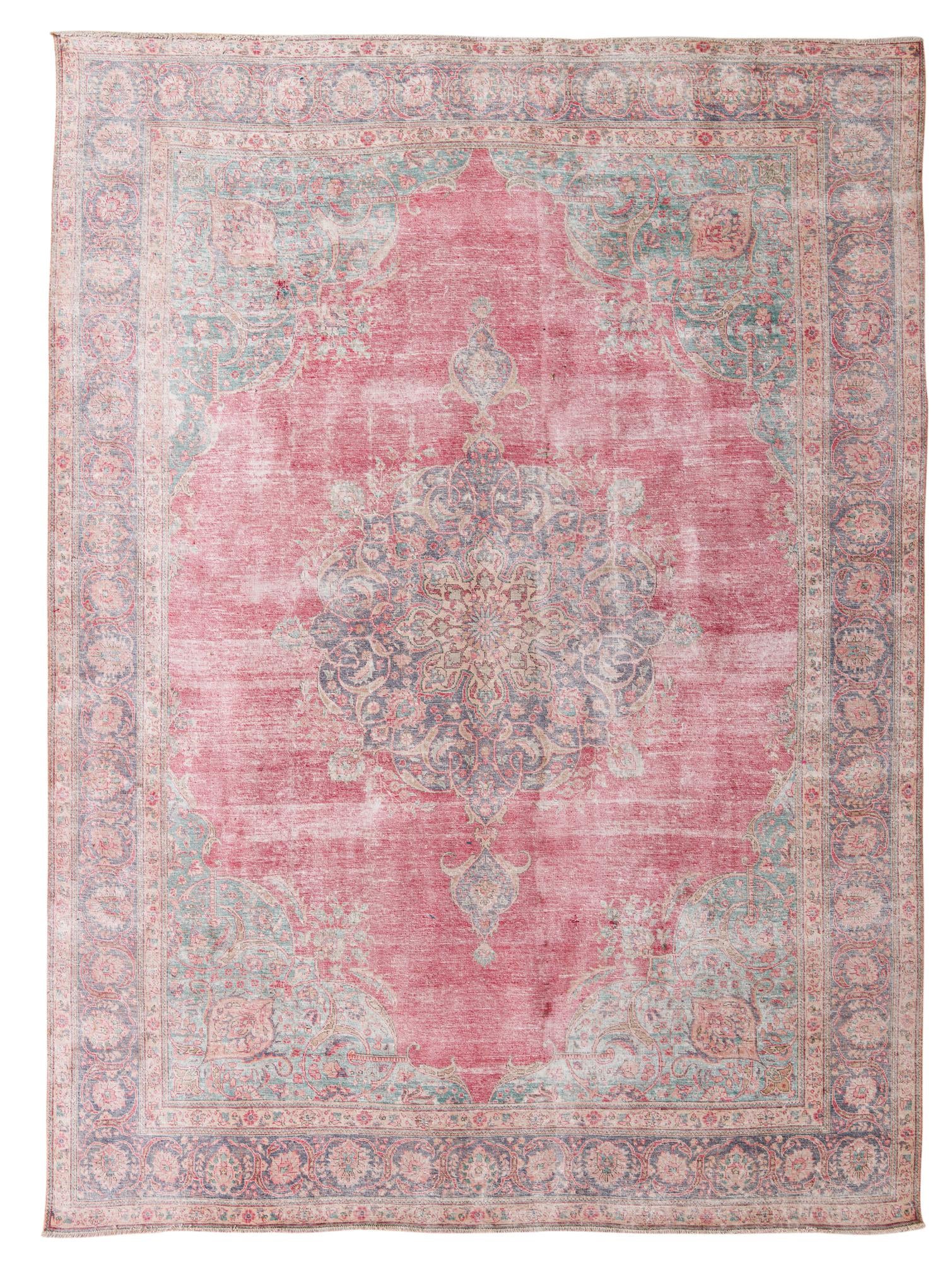 290cm x 395cm anudado a mano Ultra Vintage Alfombra Persa Lana
