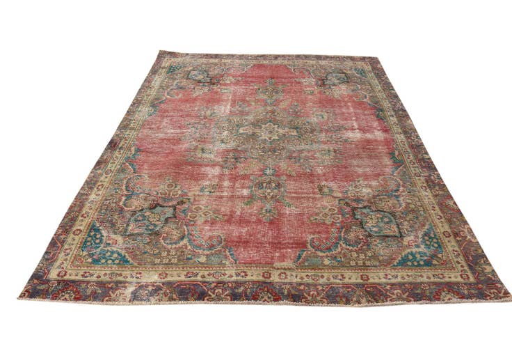 Detail image of 7' x 9' 8 Hand Knotted Ultra Vintage Persian Wool Rug