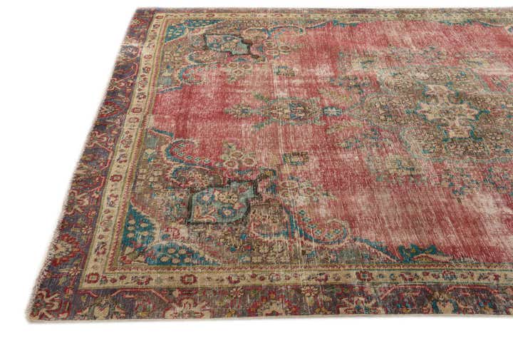 7' x 9' 8 Hand Knotted Ultra Vintage Persian Wool Rug