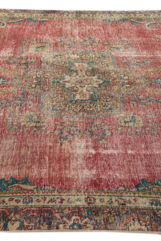 7' x 9' 8 Hand Knotted Ultra Vintage Persian Wool Rug