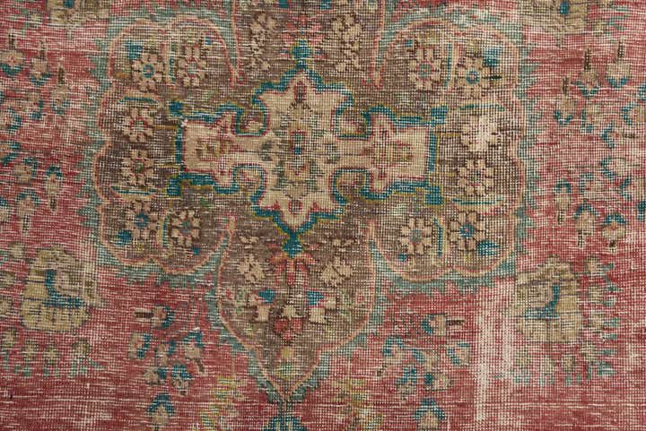 7' x 9' 8 Hand Knotted Ultra Vintage Persian Wool Rug