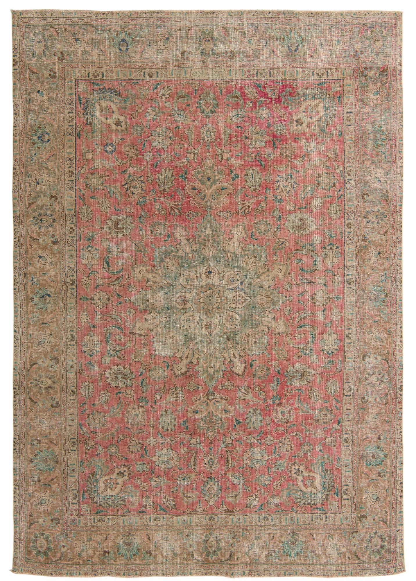 7' 9 x 10' 10 Hand Knotted Ultra Vintage Persian Wool Rug