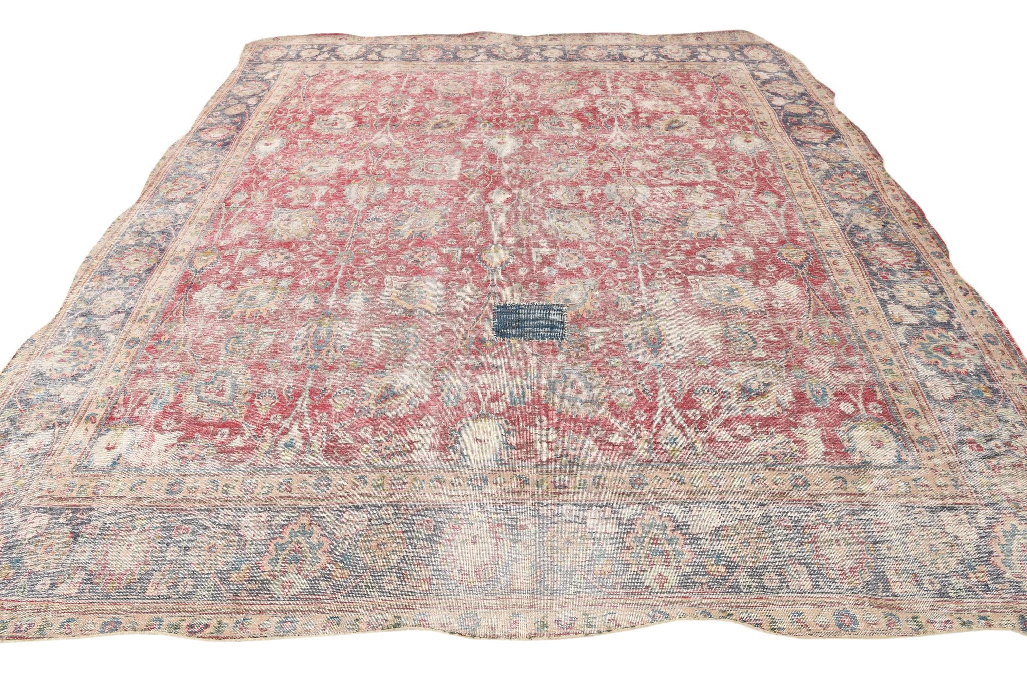9' 7 x 11' 2 Hand Knotted Ultra Vintage Persian Wool Rug