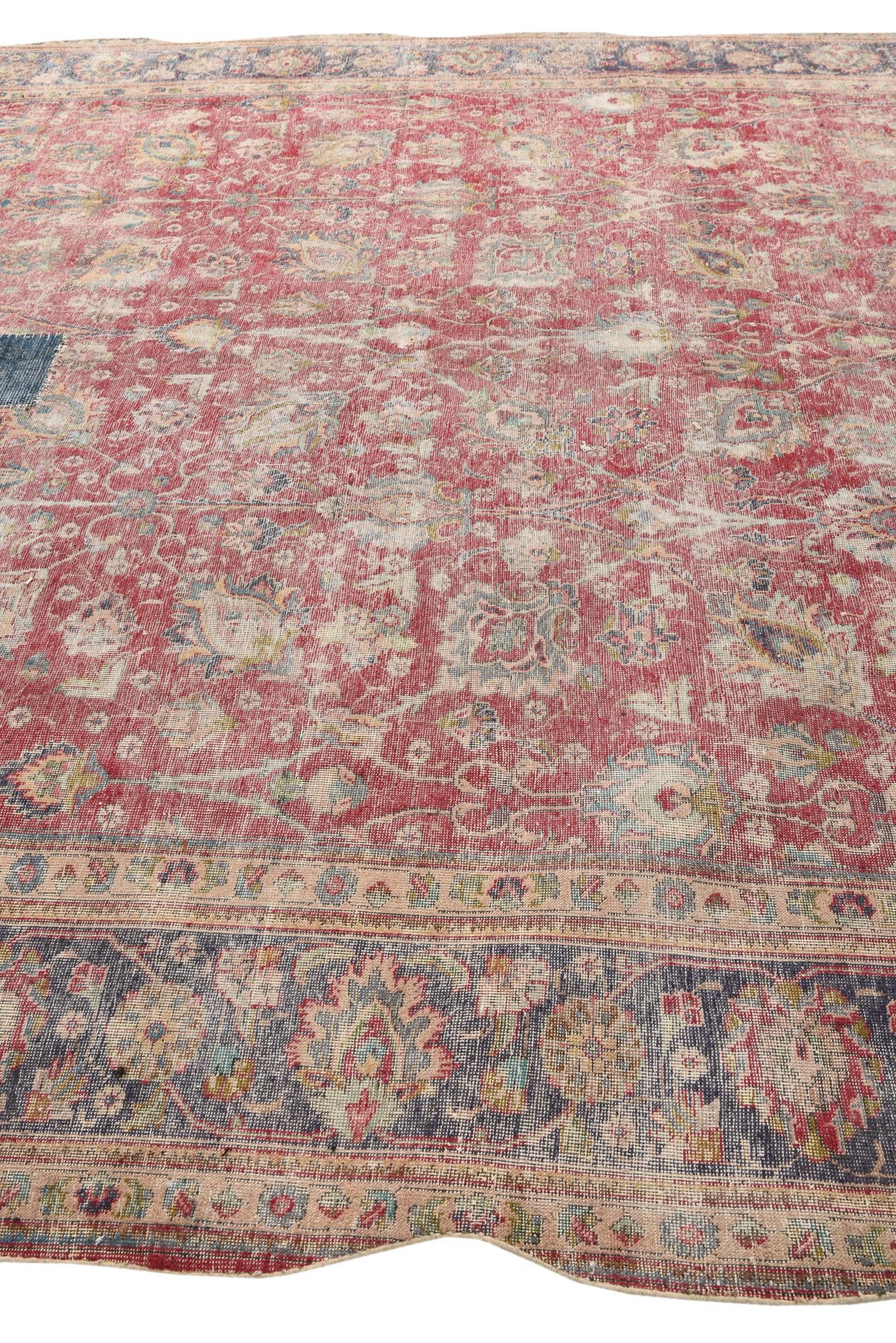 9' 7 x 11' 2 Hand Knotted Ultra Vintage Persian Wool Rug
