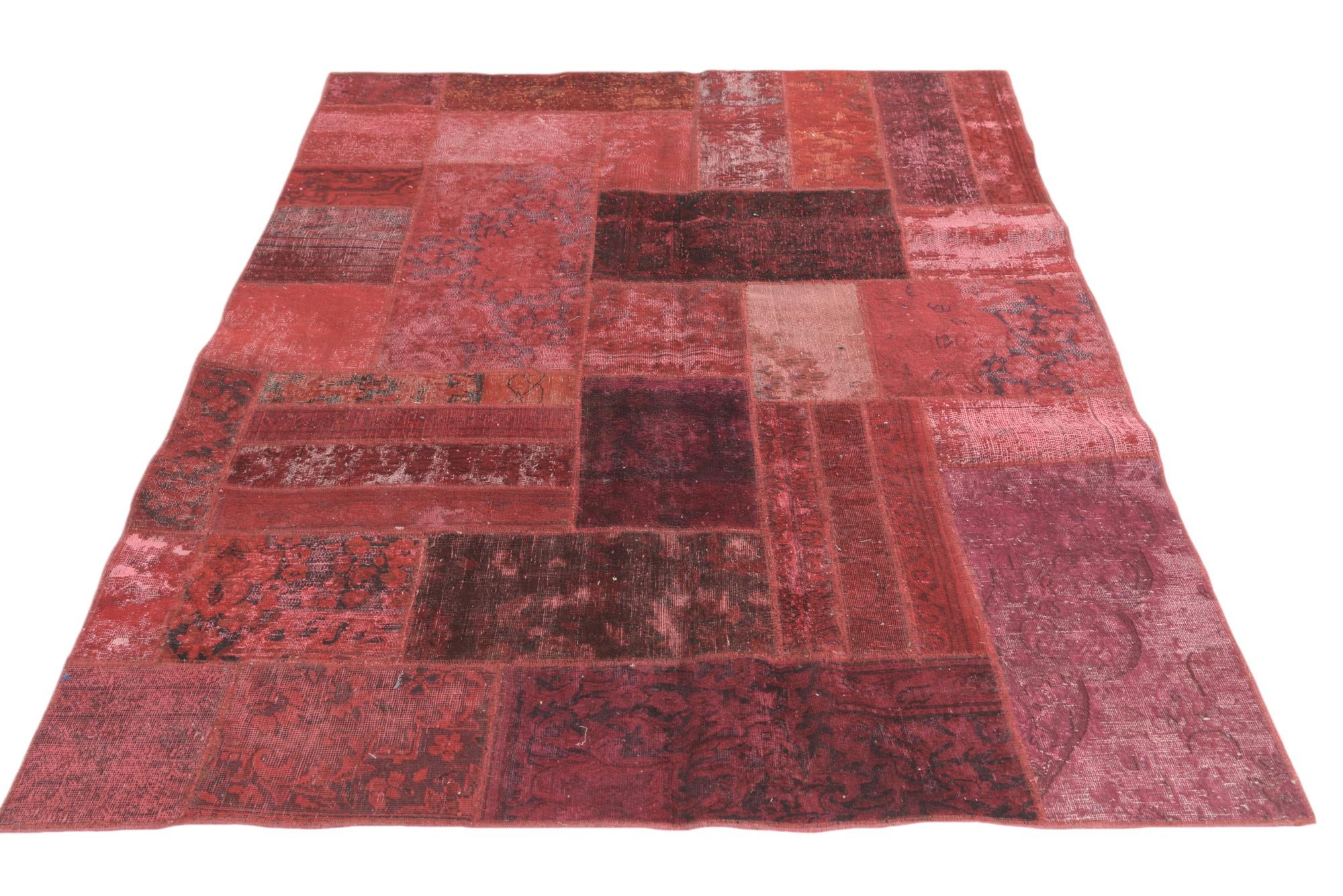 5' 1 x 6' 7 Hand Knotted Ultra Vintage Persian Wool Rug
