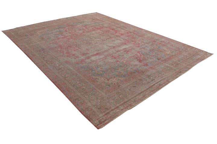9' 8 x 12' 9 Hand Knotted Ultra Vintage Persian Wool Rug