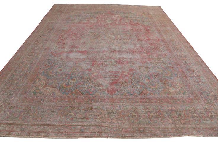 Detail image of 9' 8 x 12' 9 Hand Knotted Ultra Vintage Persian Wool Rug