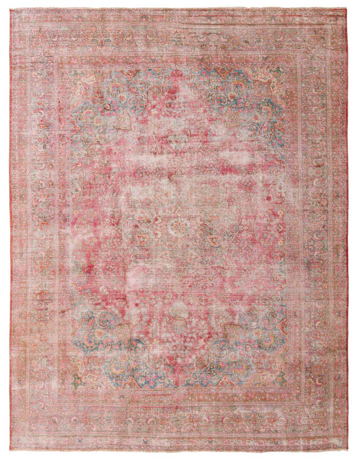 Detail image of 9' 8 x 12' 9 Hand Knotted Ultra Vintage Persian Wool Rug