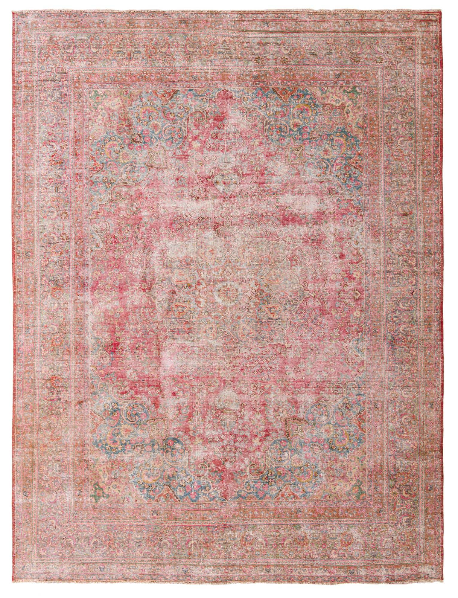 9' 8 x 12' 9 Hand Knotted Ultra Vintage Persian Wool Rug