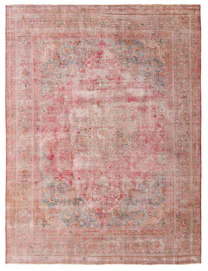 9' 8 x 12' 9 Hand Knotted Ultra Vintage Persian Wool Rug