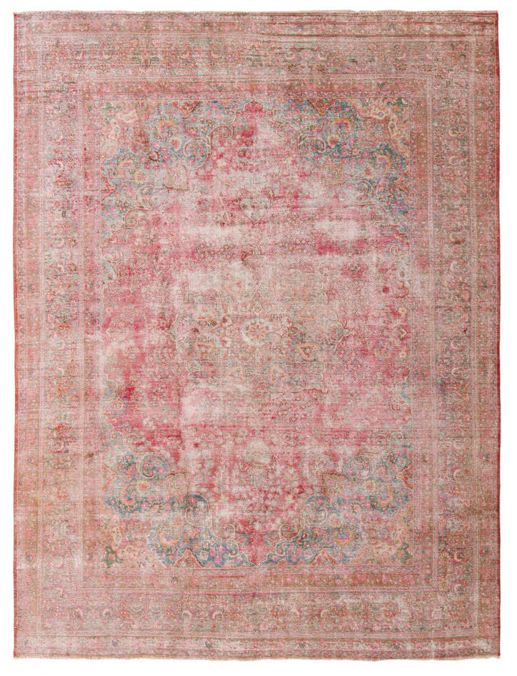 Detail image of 9' 8 x 12' 9 Hand Knotted Ultra Vintage Persian Wool Rug