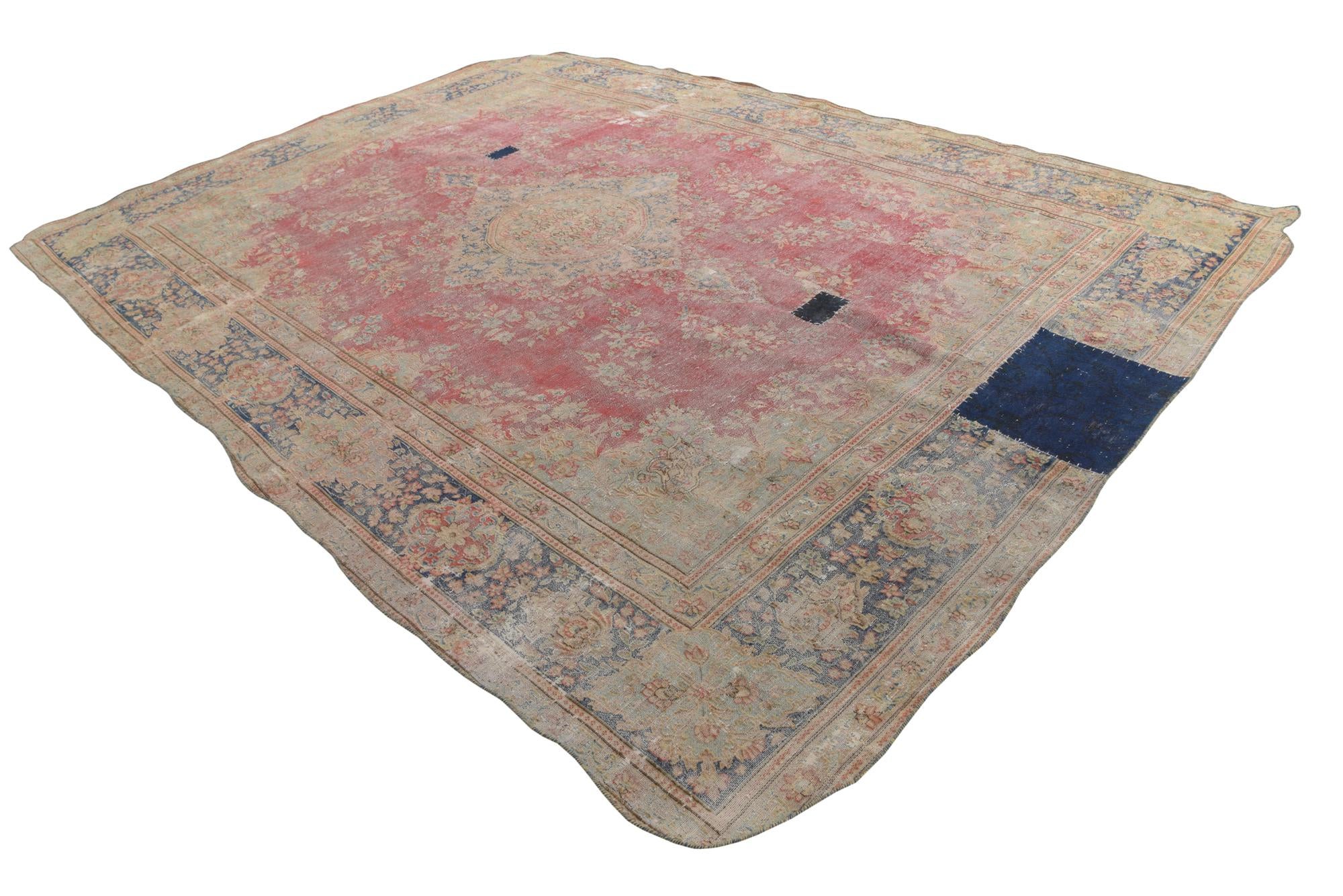 9' 4 x 13' Hand Knotted Ultra Vintage Persian Wool Rug