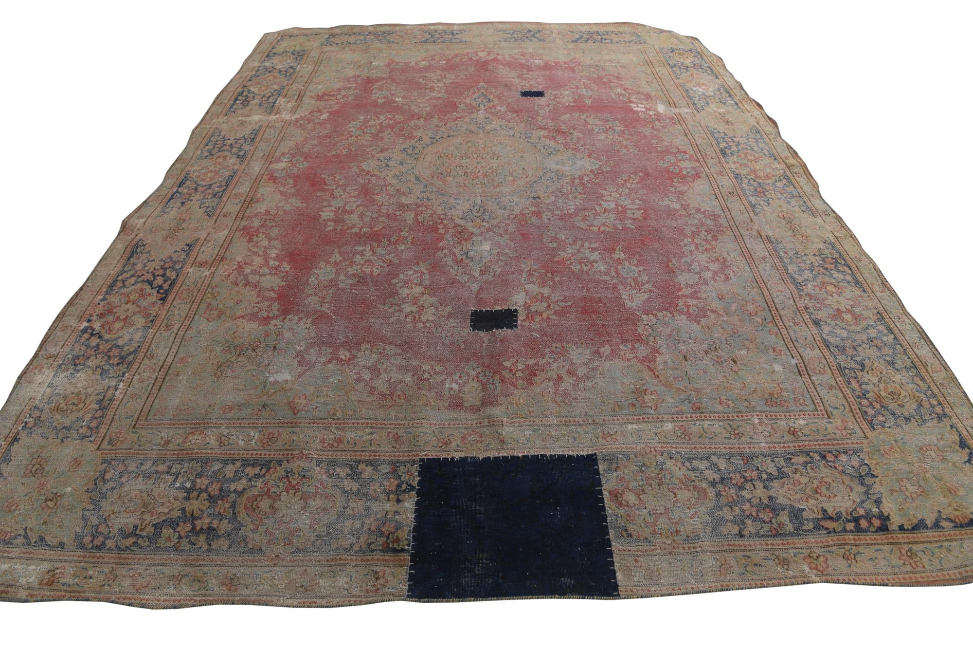 9' 4 x 13' Hand Knotted Ultra Vintage Persian Wool Rug