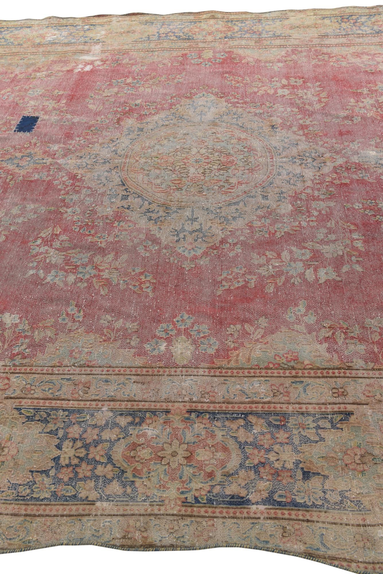 9' 4 x 13' Hand Knotted Ultra Vintage Persian Wool Rug