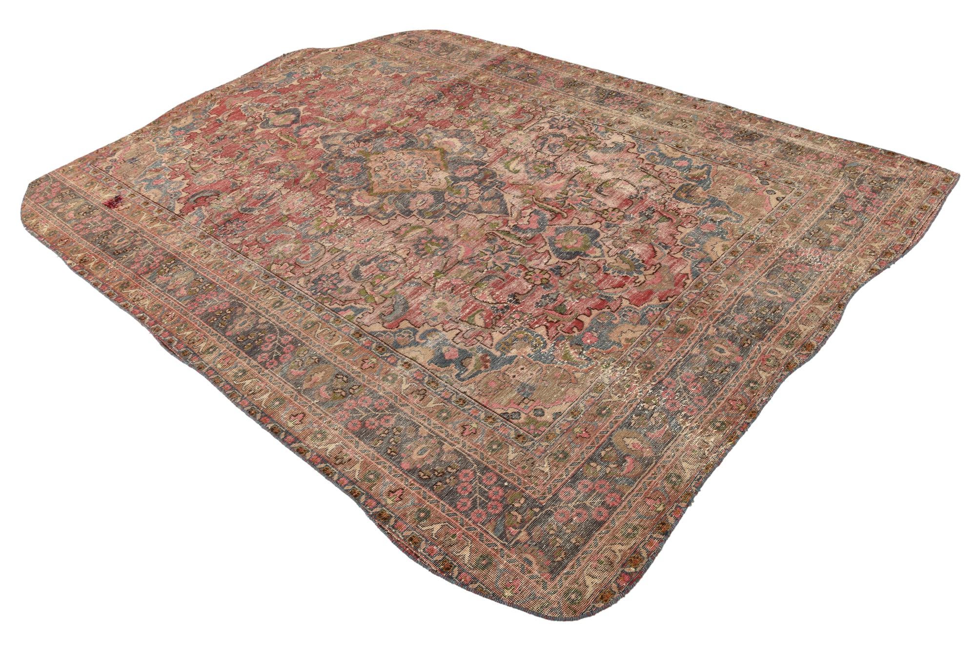 6' 4 x 8' 7 Hand Knotted Ultra Vintage Persian Wool Rug