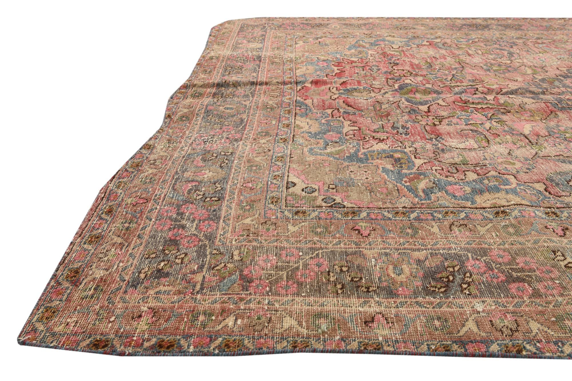 6' 4 x 8' 7 Hand Knotted Ultra Vintage Persian Wool Rug