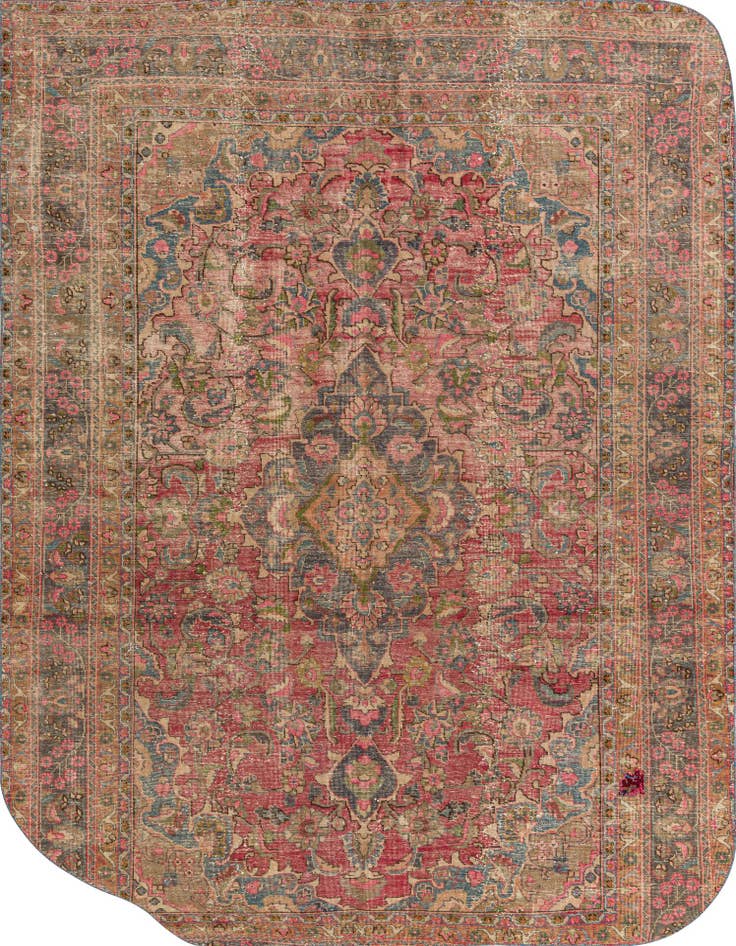 Detail image of 6' 4 x 8' 7 Hand Knotted Ultra Vintage Persian Wool Rug