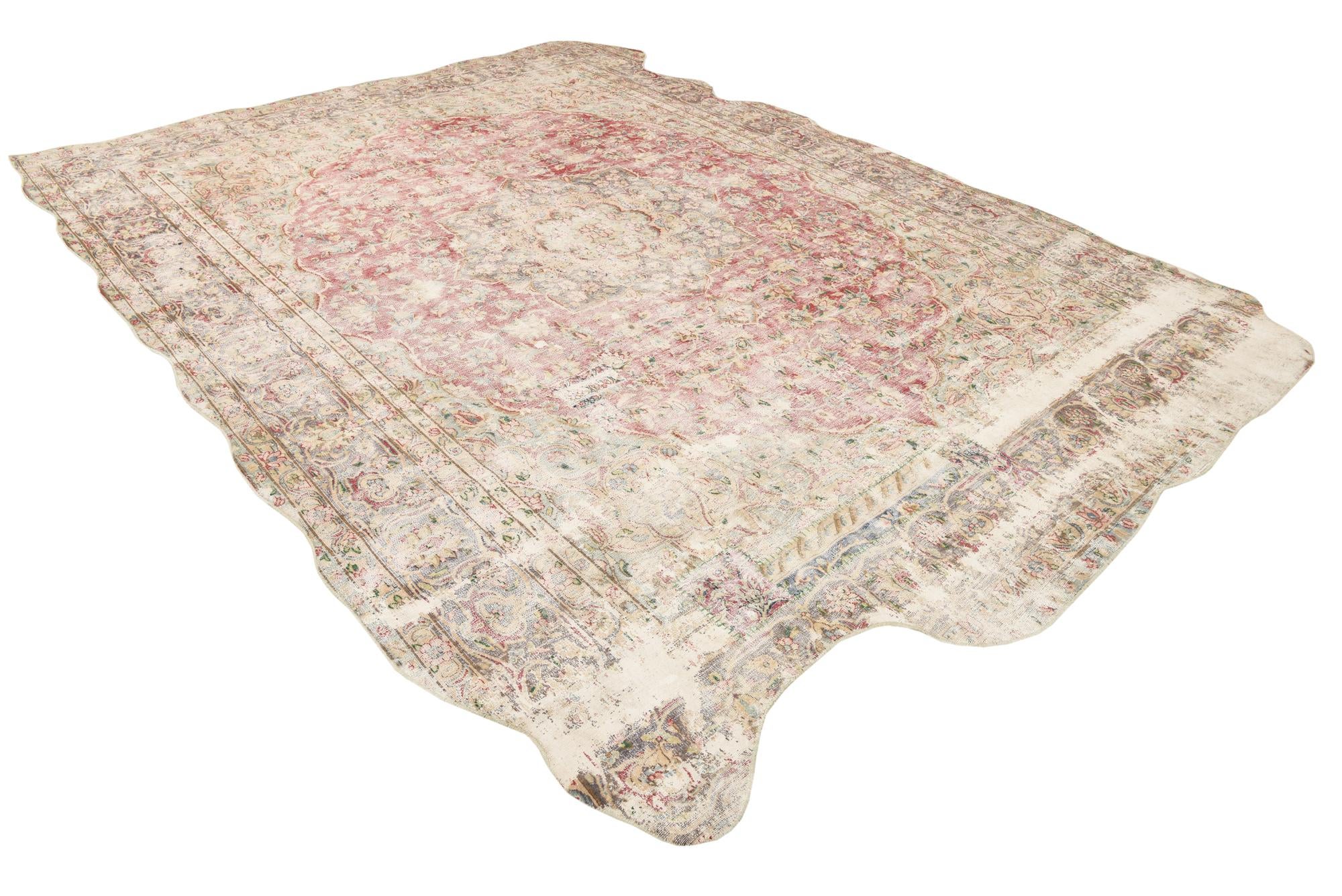 9' 8 x 12' 9 Hand Knotted Ultra Vintage Persian Wool Rug