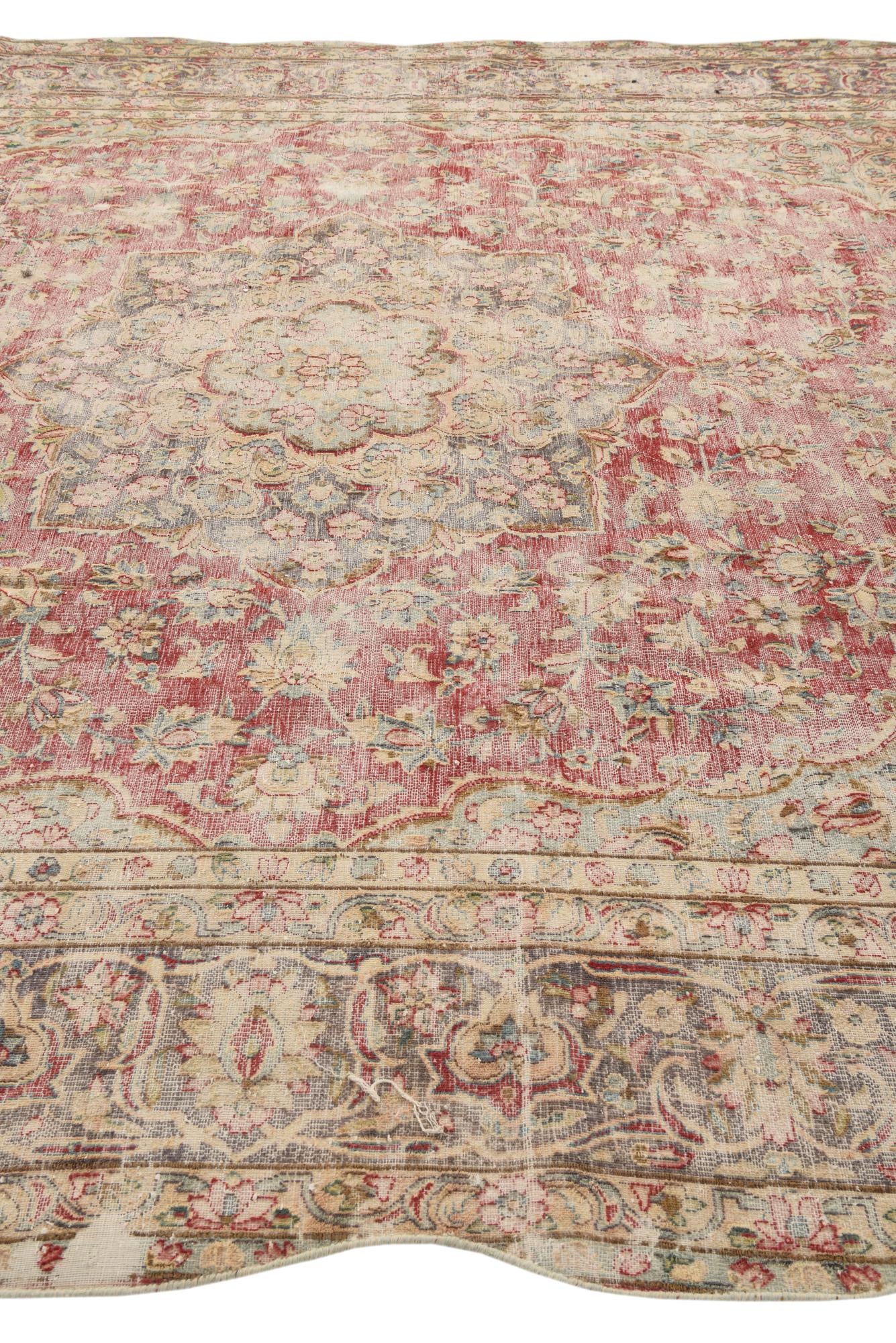 9' 8 x 12' 9 Hand Knotted Ultra Vintage Persian Wool Rug