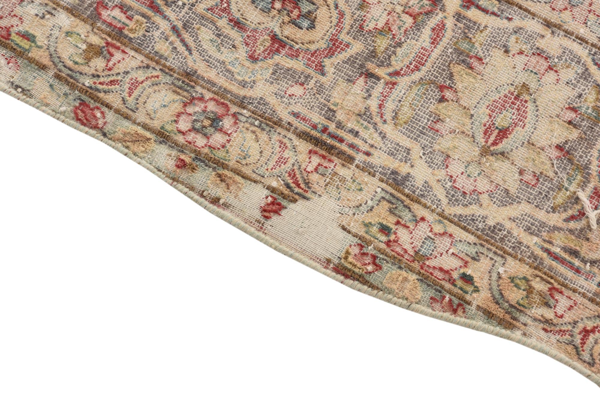 9' 8 x 12' 9 Hand Knotted Ultra Vintage Persian Wool Rug