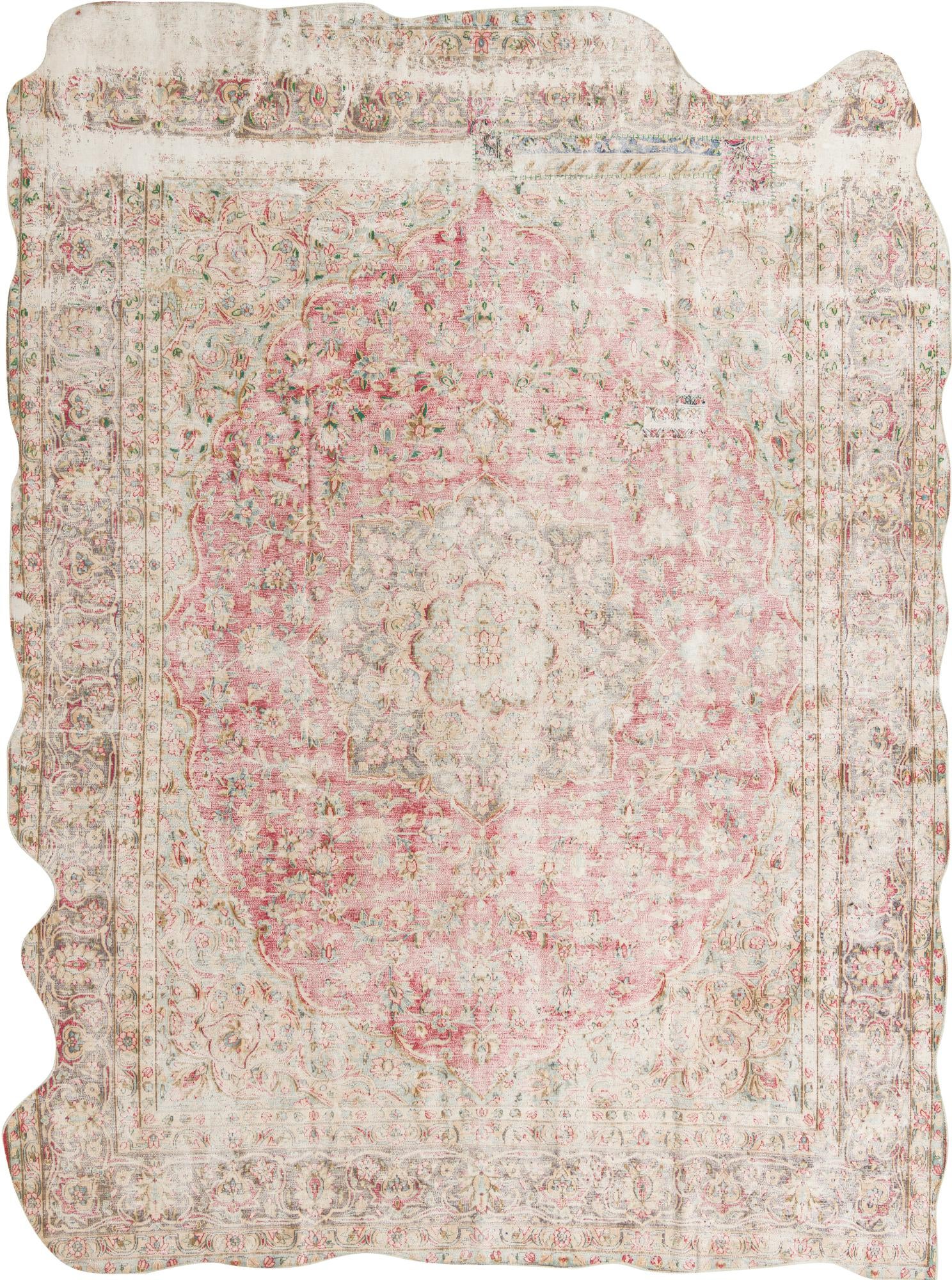 9' 8 x 12' 9 Hand Knotted Ultra Vintage Persian Wool Rug