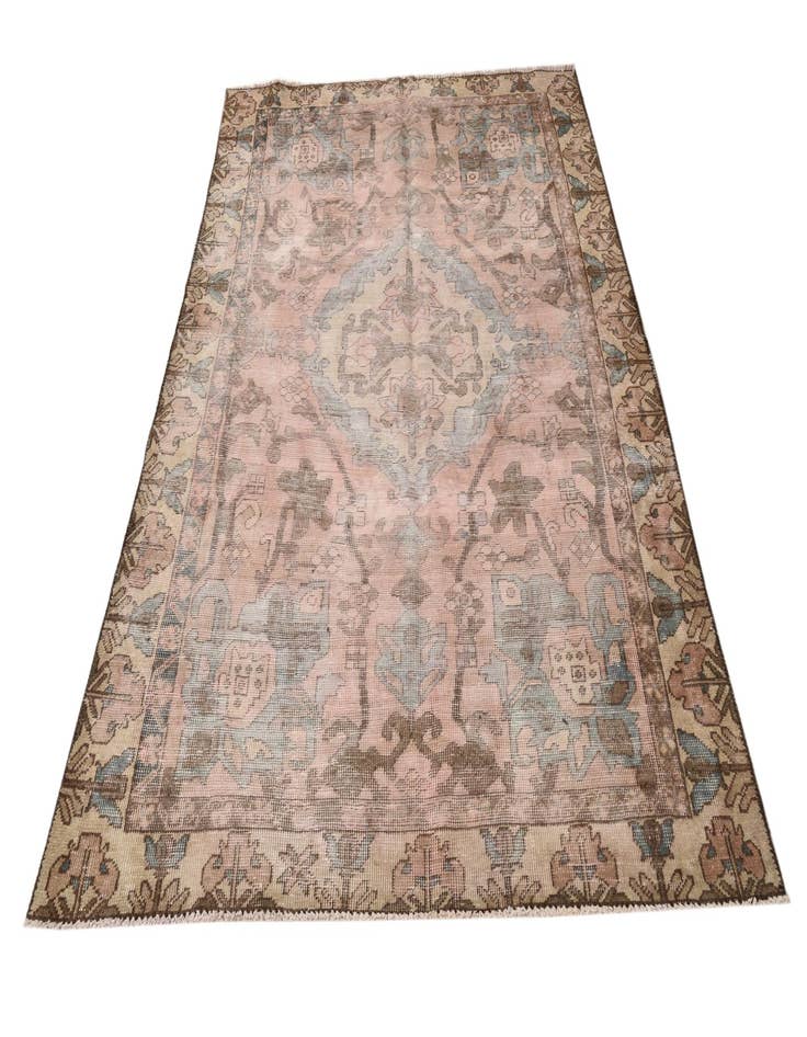 Detail image of 4' 6 x 6' 5  Hand Knotted Ultra Vintage Persian Wool Rug