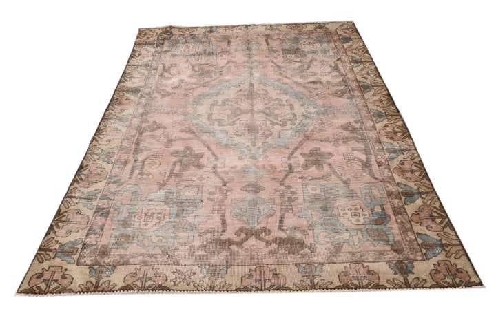 4' 6 x 6' 5 Hand Knotted Ultra Vintage Persian Wool Rug