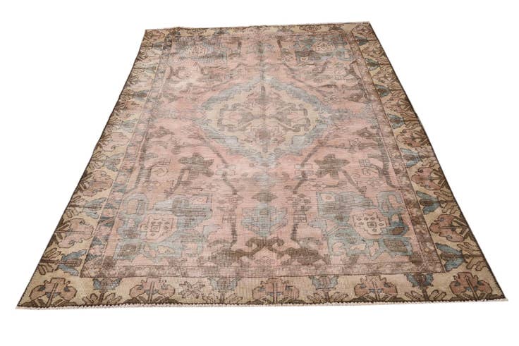 Detail image of 4' 6 x 6' 5 Hand Knotted Ultra Vintage Persian Wool Rug