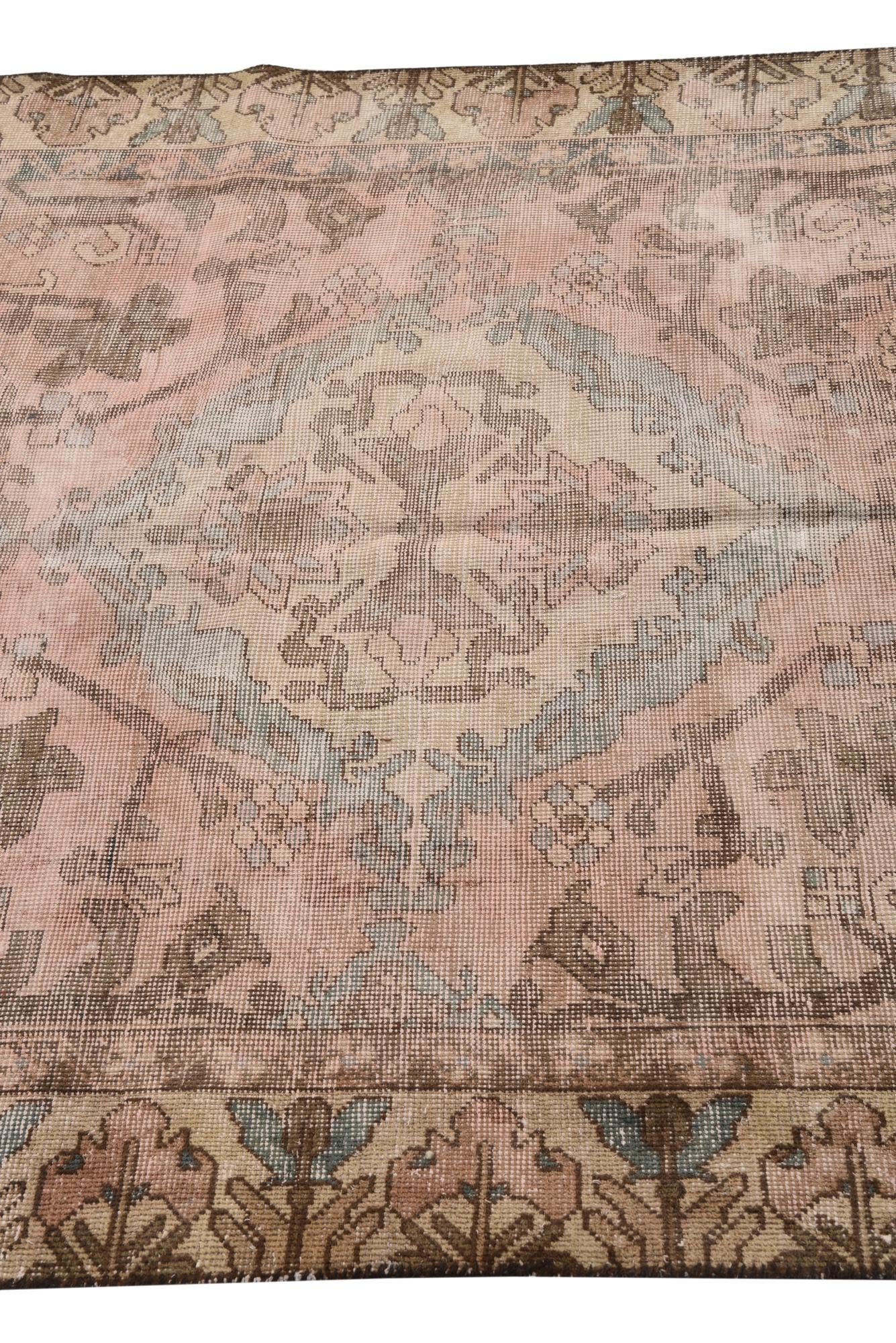 4' 6 x 6' 5 Hand Knotted Ultra Vintage Persian Wool Rug