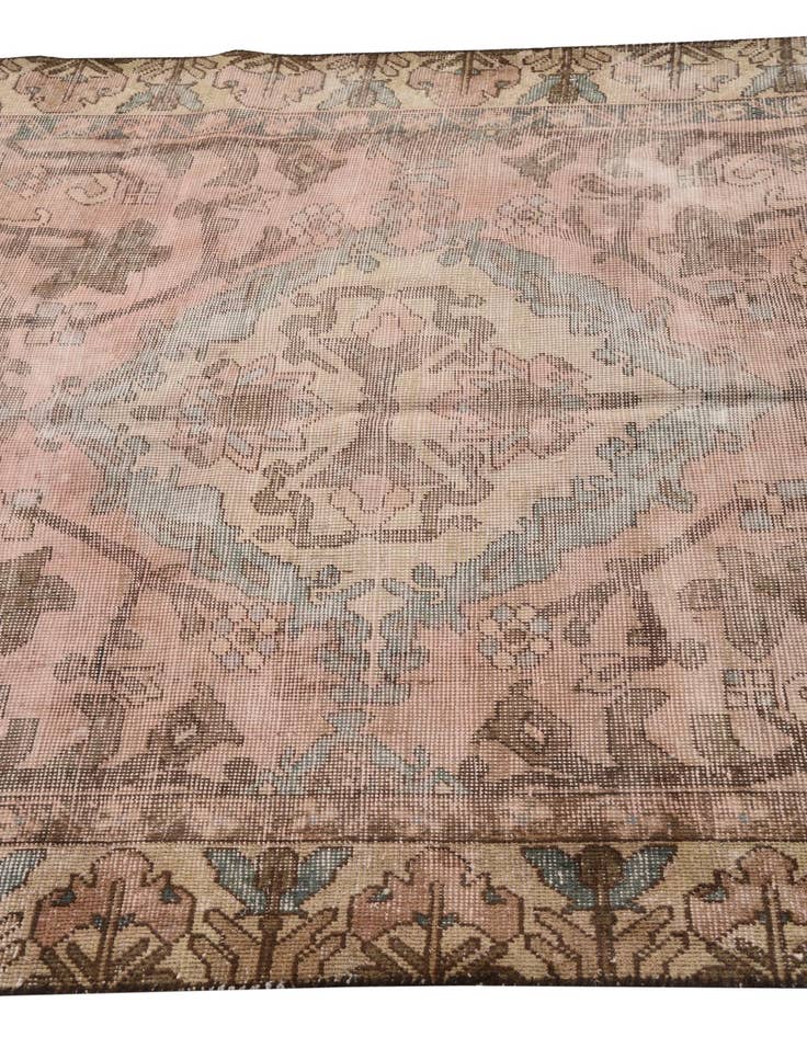 Detail image of 4' 6 x 6' 5  Hand Knotted Ultra Vintage Persian Wool Rug