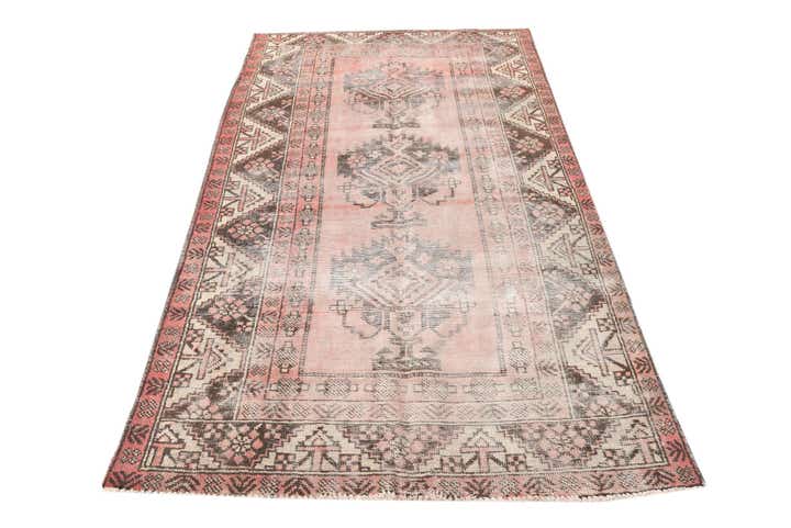 4' x 6' 8 Hand Knotted Ultra Vintage Persian Wool Rug