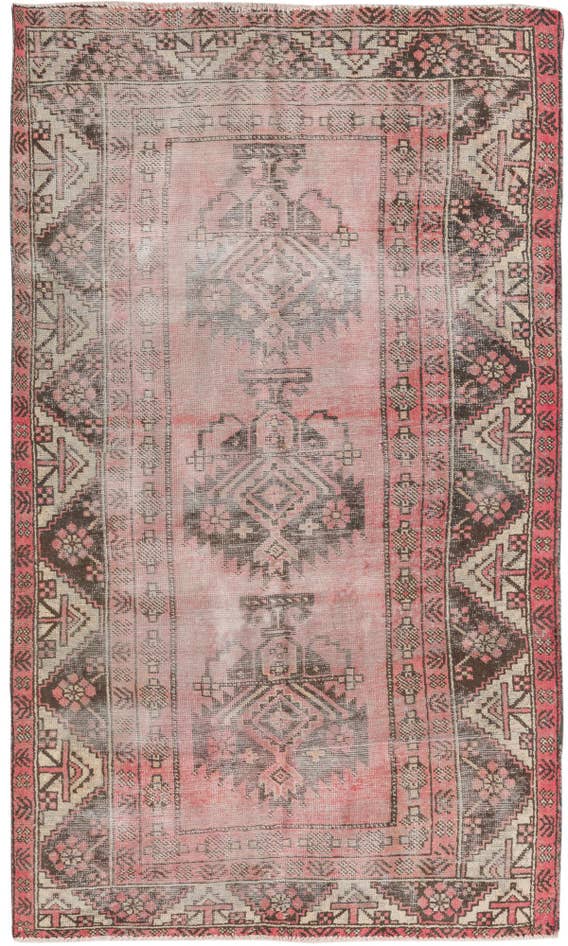Detail image of 4' x 6' 8 Hand Knotted Ultra Vintage Persian Wool Rug