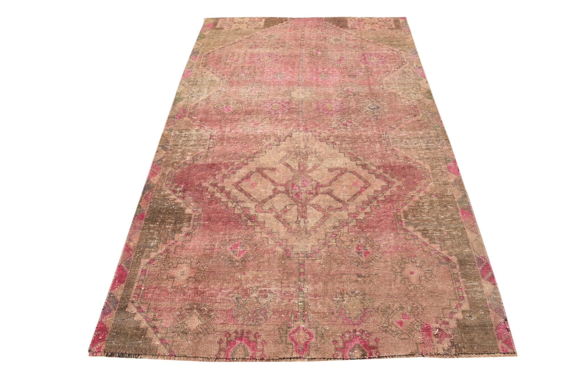 4' x 7' 4 Hand Knotted Ultra Vintage Persian Wool Rug